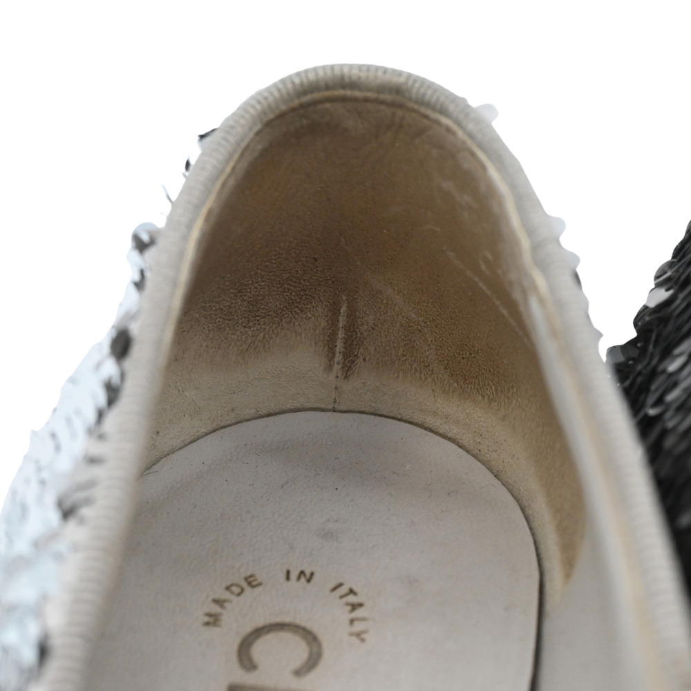 CHANEL Silver Sequin Loafers Estimated Size 7 - Picture 10 of 16